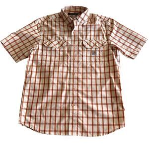 Carhartt Force Sun Defender UPF 50 Lightweight Short-Sleeve Plaid‎ Shirt M